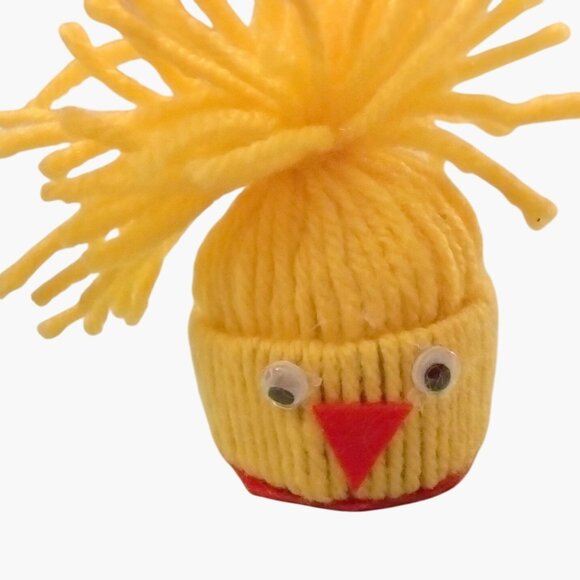 Yellow Yarn Chick Pom Pom Googly Eyes - Picture 3 of 8